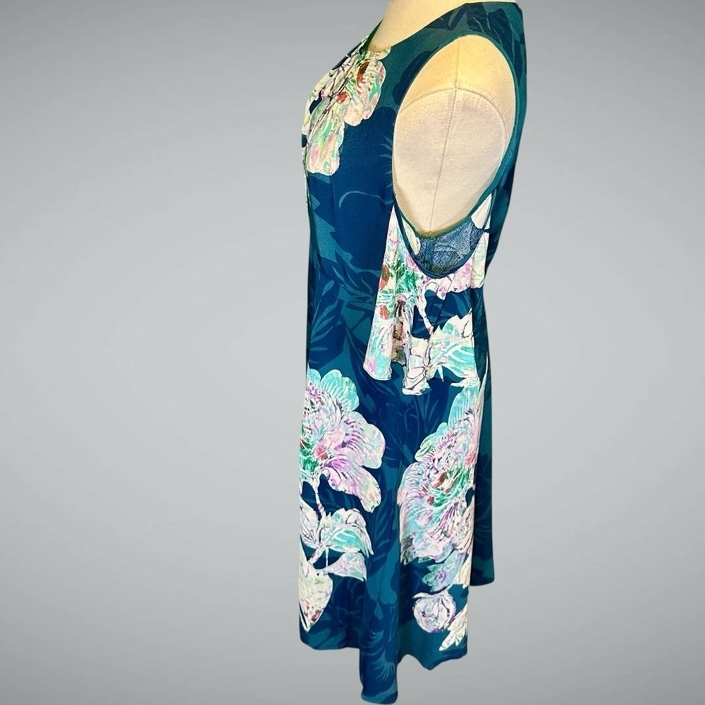 Maeve by Anthropologie ‘Elia’ Cold Shoulder Floral Print Dress in Turquoise 10 - Picture 8 of 16